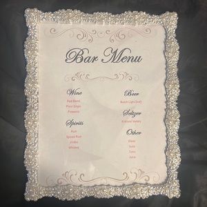 Wedding decor bar menu wedding